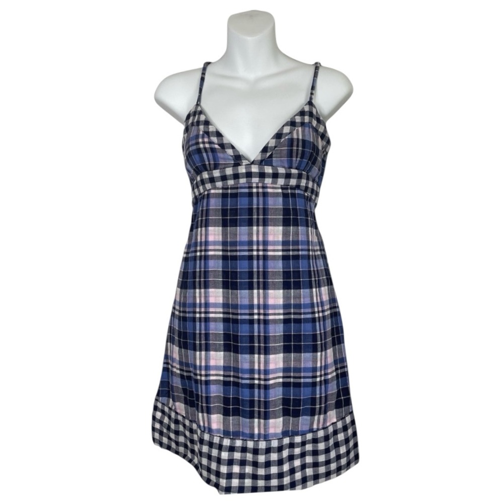 NEW Mossimo Supply Co. Blue, White & Pink Plaid Sleeveless Dress MEDIUM - Picture 2 of 5